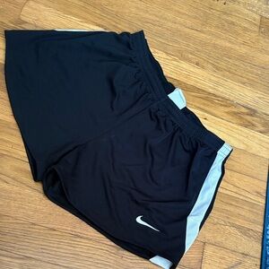 Nike Women's Black and White Athletic Shorts